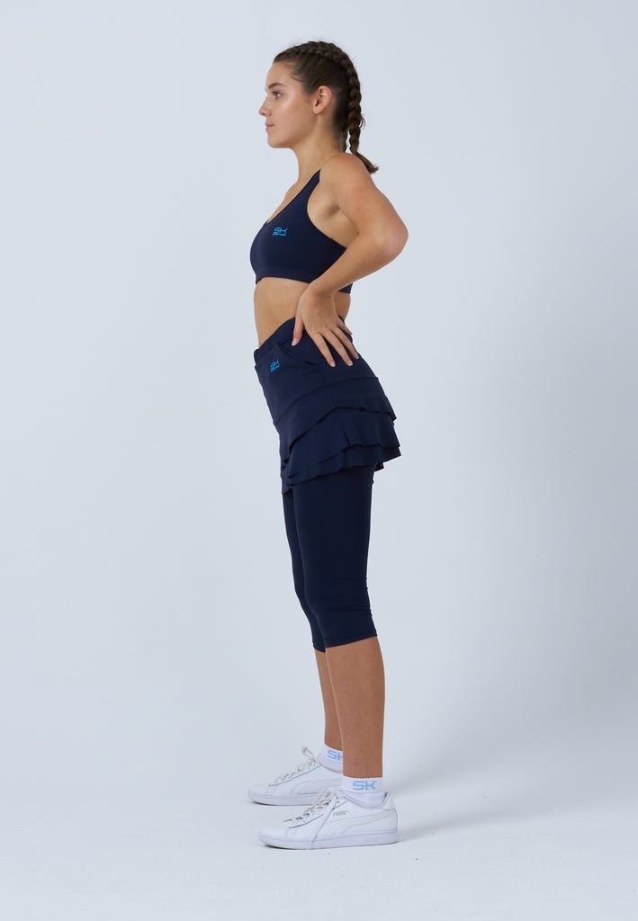 Mädchen & Damen und Gender 2-in-1 Tulip Tennisrock mit Leggings / Skapri, navy blau von SPORTKIND