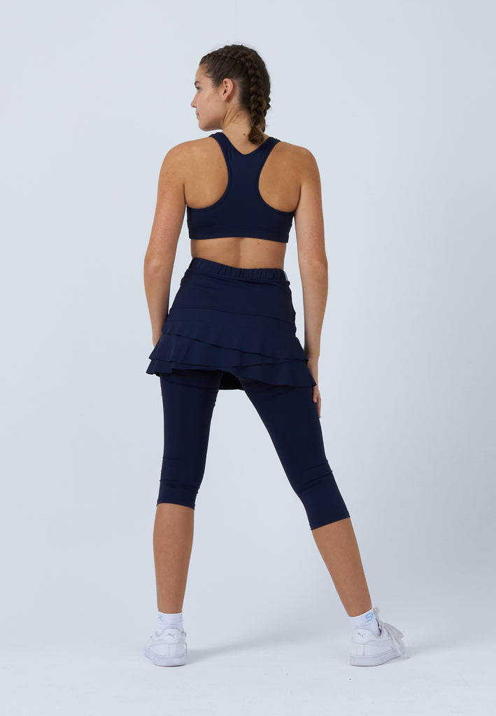 Mädchen & Damen und Gender 2-in-1 Tulip Tennisrock mit Leggings / Skapri, navy blau von SPORTKIND