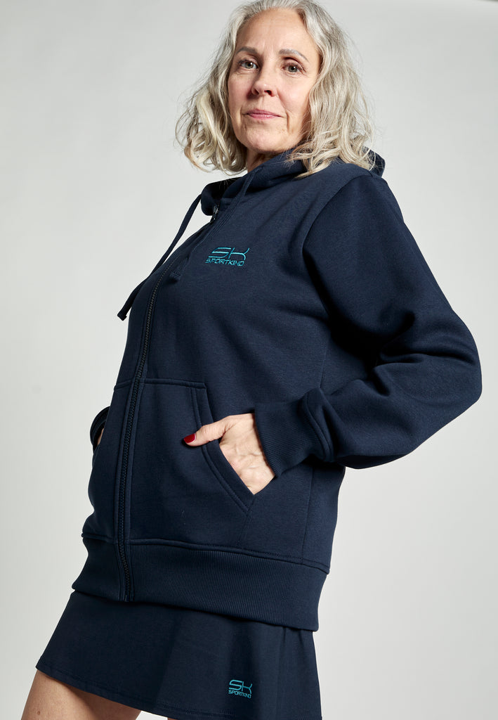 Unisex Kapuzenjacke mit Reißverschluss unisex, navy blau von SPORTKIND