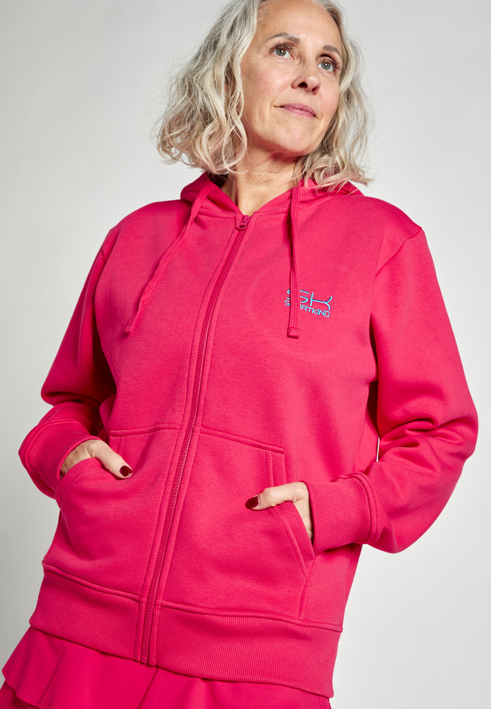 Unisex Kapuzenjacke mit Reißverschluss unisex, pink von SPORTKIND