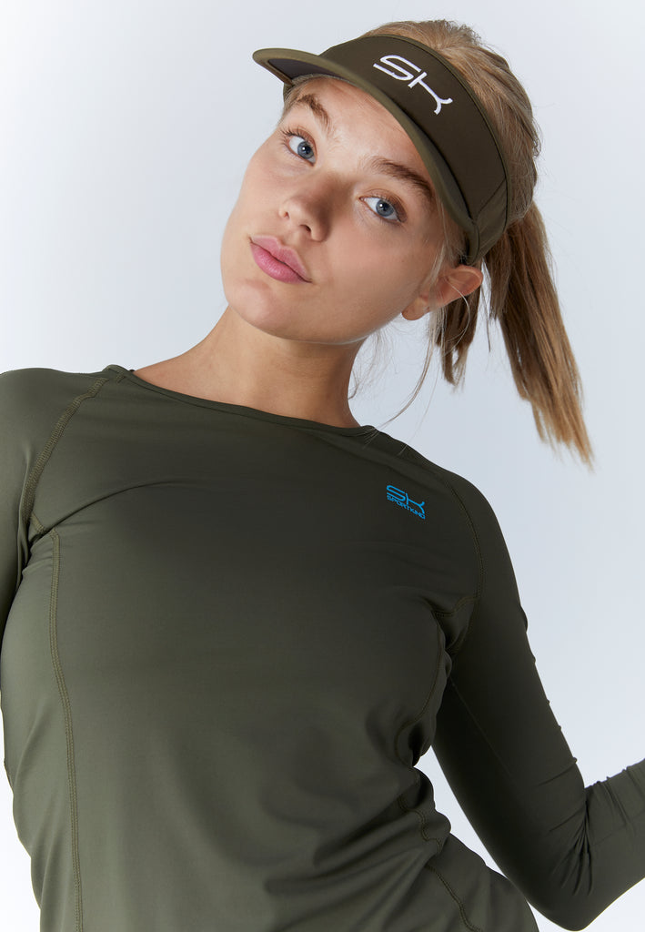 Mädchen & Damen Tennis 3/4-Longsleeve Shirt, khaki von SPORTKIND