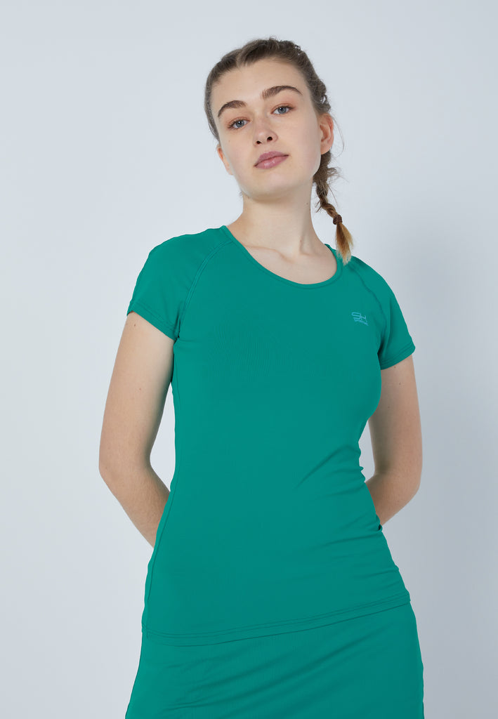 Mädchen & Damen und Gender Tennis Capsleeve T-Shirt, smaragd grün von SPORTKIND