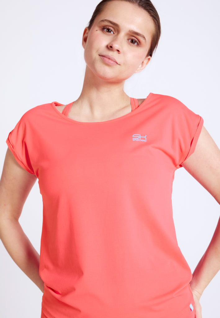 Mädchen & Damen Tennis Loose Fit Shirt, apricot von SPORTKIND