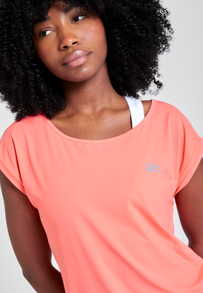 Mädchen & Damen Tennis Loose Fit Shirt, apricot von SPORTKIND