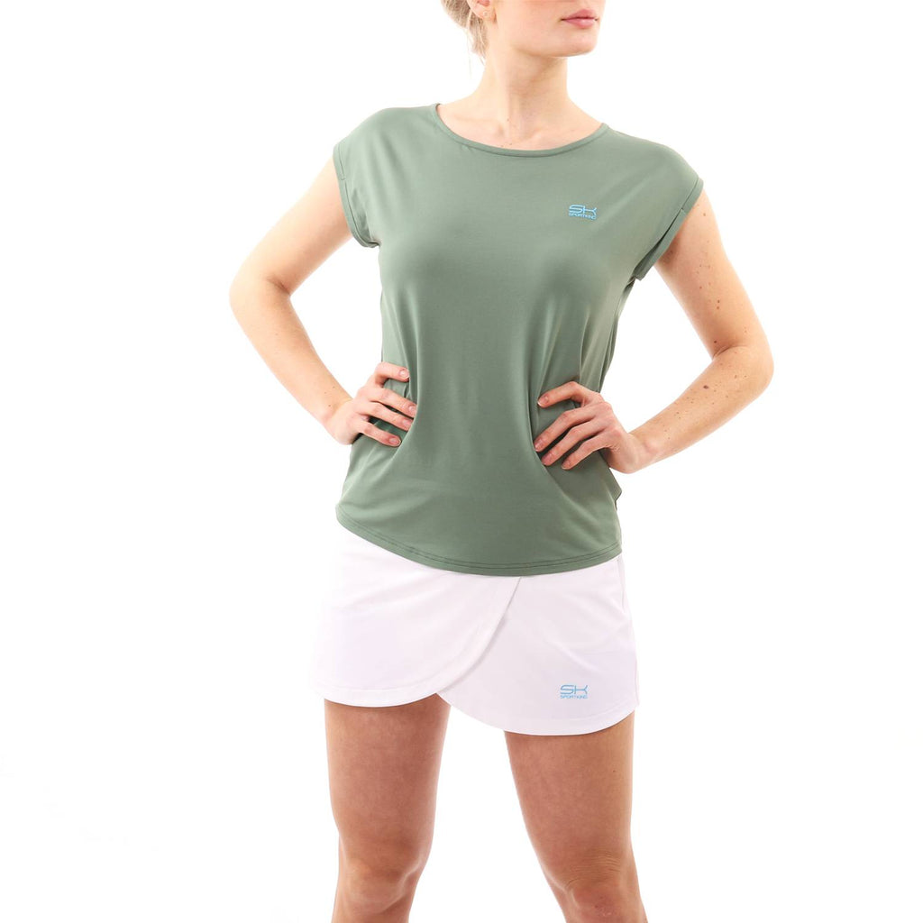 Mädchen & Damen und Gender Tennis Loose Fit Shirt, olivgrün von SPORTKIND