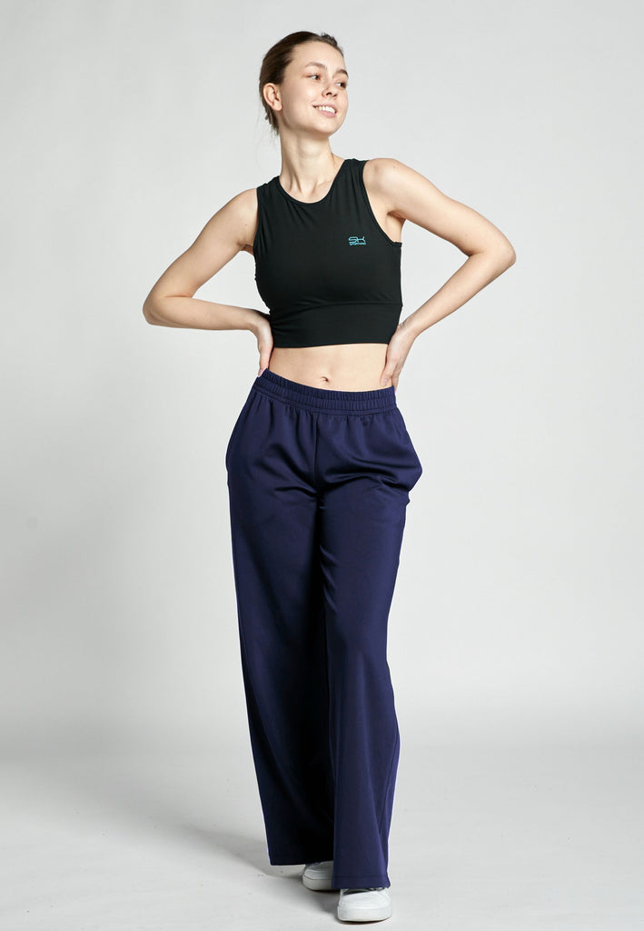 Mädchen & Damen Tennis Trainingshose weit, navy blau von SPORTKIND