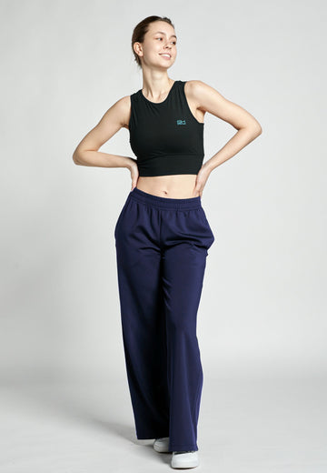 Mädchen & Damen Tennis Trainingshose weit, navy blau von SPORTKIND