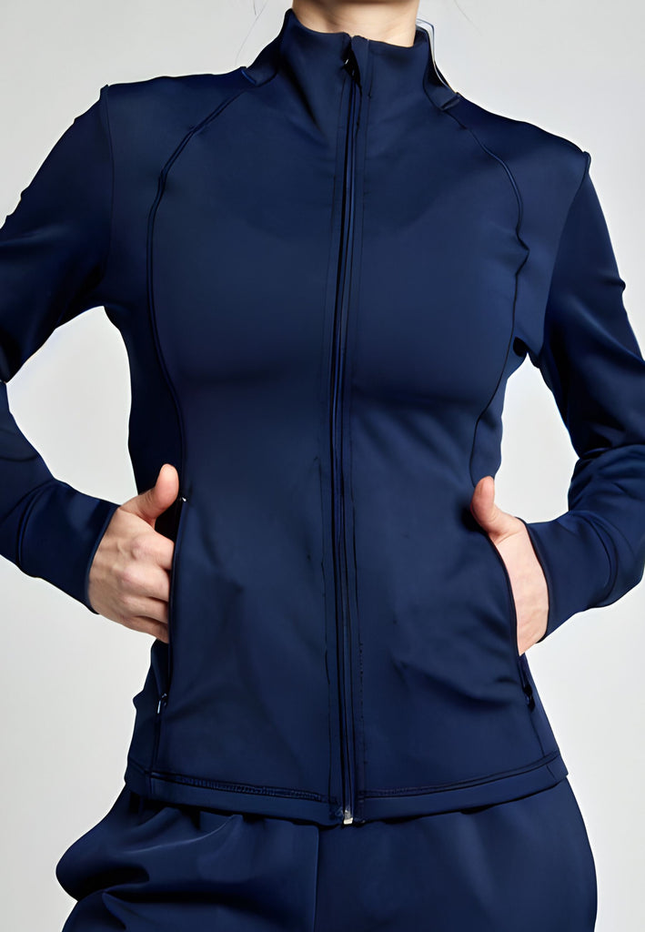 Mädchen & Damen Tennis Trainingsjacke, navy blau von SPORTKIND