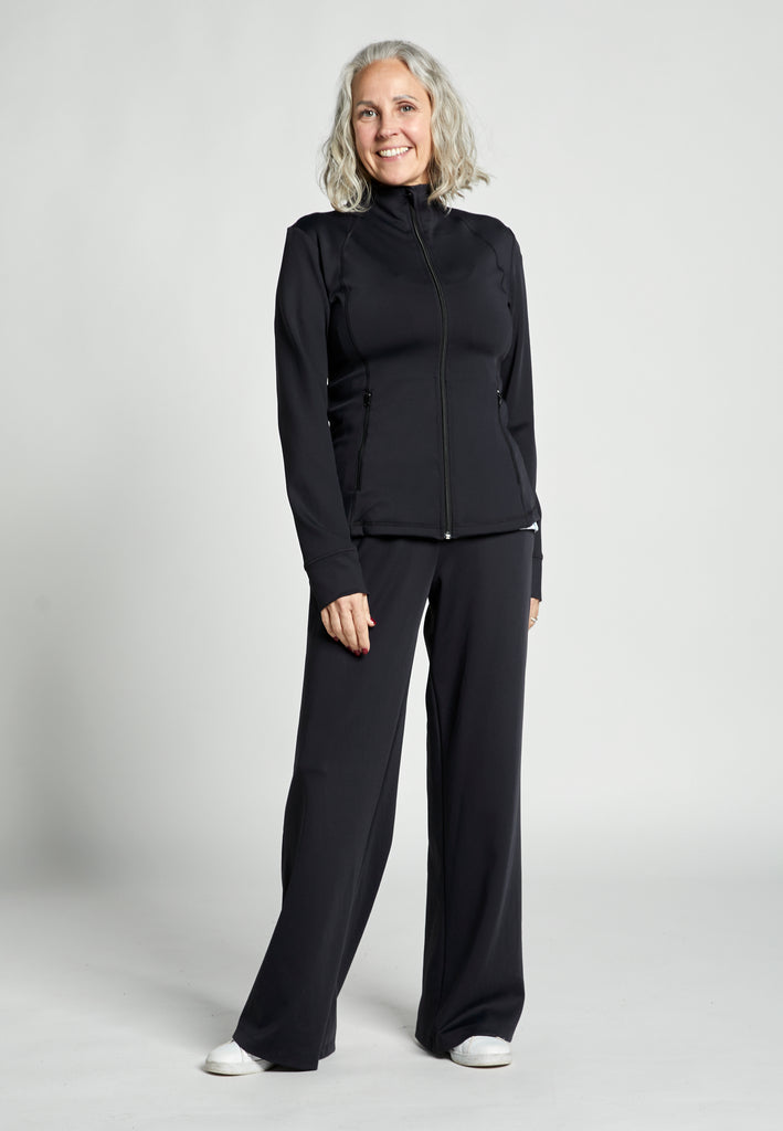 Mädchen & Damen Tennis Trainingsjacke, schwarz von SPORTKIND