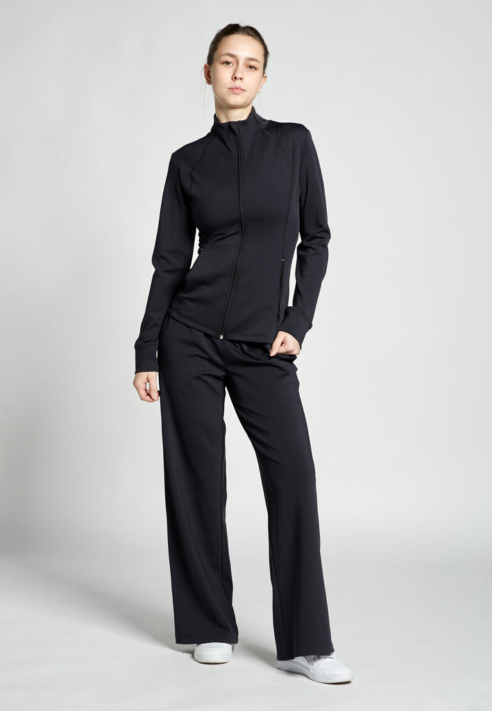 Mädchen & Damen Tennis Trainingsjacke, schwarz von SPORTKIND