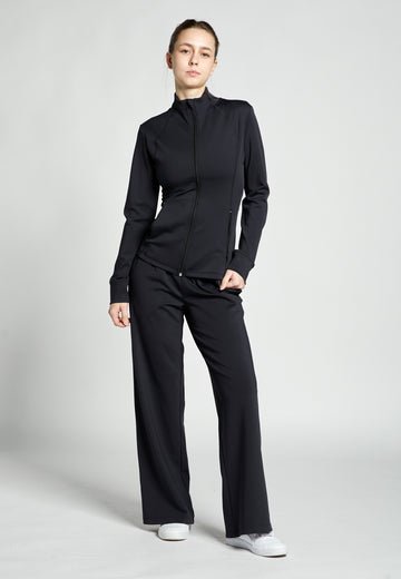 Mädchen & Damen Tennis Trainingsjacke, schwarz von SPORTKIND