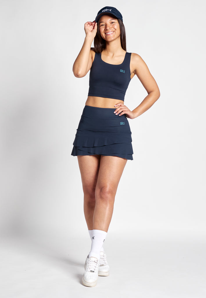 Mädchen & Damen Tulip Light Tennisrock / Skort mit Taschen, navy blau von SPORTKIND