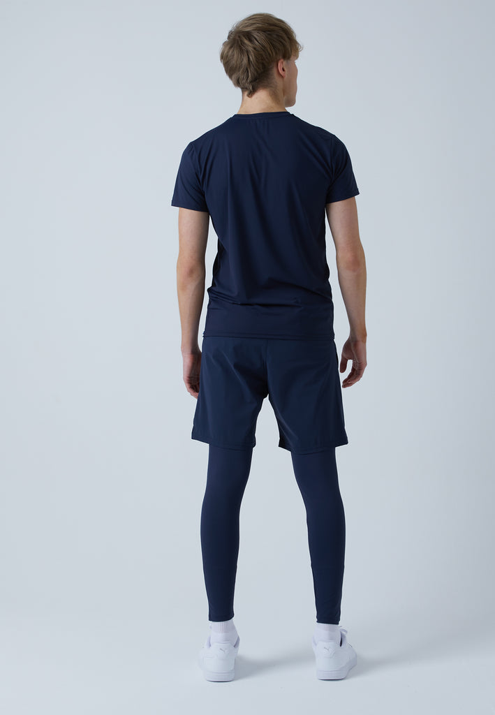 Jungen & Herren und Gender 2-in-1 Shorts mit Leggings, navy blau von SPORTKIND