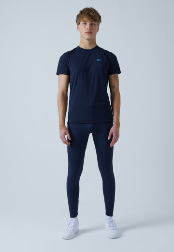 Jungen & Herren und Gender Lauftights mit Taschen, lang, navy blau von SPORTKIND