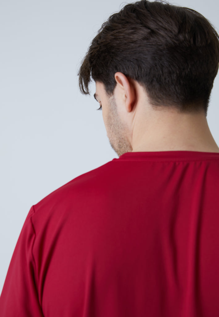 Jungen & Herren und Gender Tennis T-Shirt Rundhals, bordeaux rot von SPORTKIND