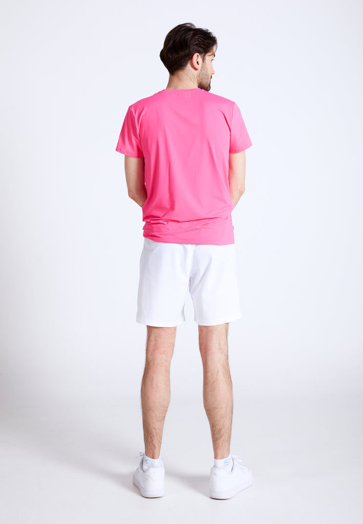 Jungen & Herren Tennis T-Shirt Rundhals, hibiscus pink von SPORTKIND