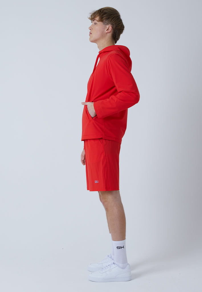 Jungen & Herren und Gender Tennis Trainingsjacke Woven mit Kapuze, rot von SPORTKIND